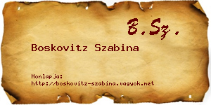 Boskovitz Szabina névjegykártya
