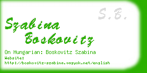 szabina boskovitz business card